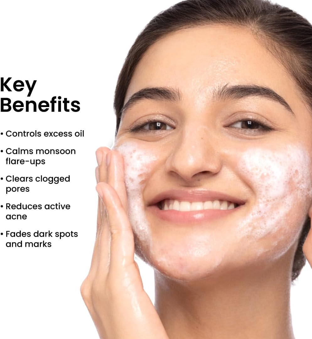 Foxtale True Clarity Oil & Acne Control Face Cleanser with Salicylic Acid, 100ml - Image 3