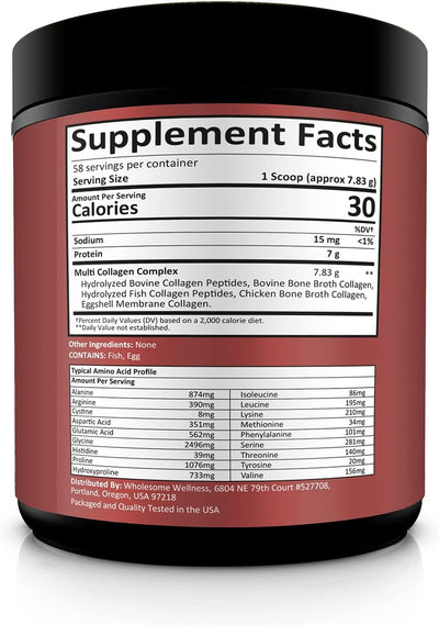 Wholesome Multi Collagen Peptides Protein Powder, Unflavored, 454g - Image 2