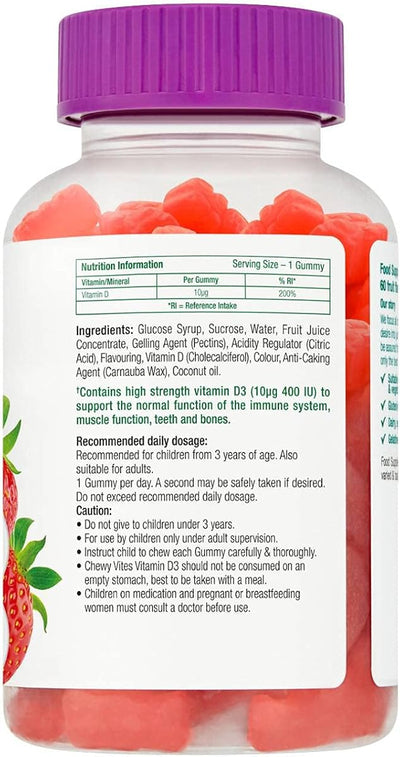 Chewy Vites Kids Vitamin D3 Gummies - Vegan, 400 IU, 60 Count - Image 2