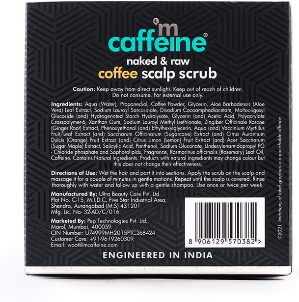 mCaffeine Naked & Raw Coffee Scalp Scrub - Hair Treatment, 100gm - Image 8