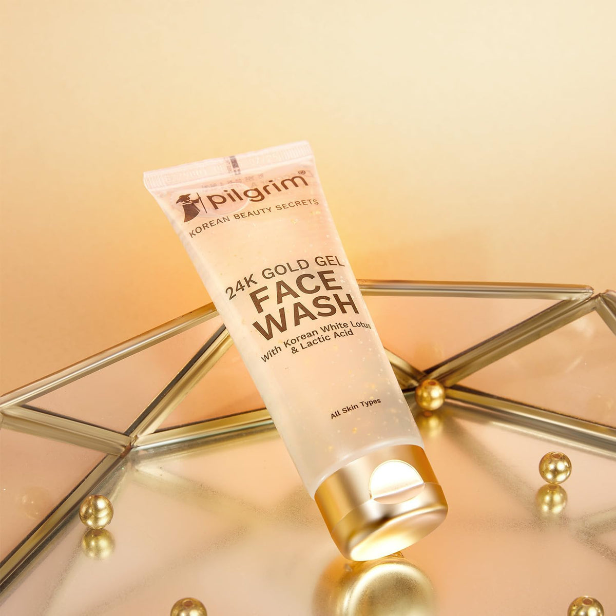 Pilgrim 24K Gold Gel Face Wash with Korean White Lotus & Lactic Acid - 80ml - Image 2