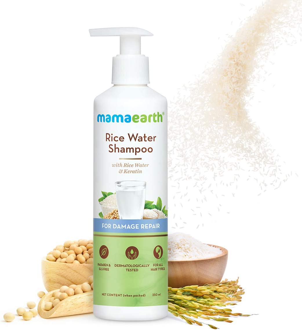 Mamaearth Rice Water Shampoo With Rice Water & Keratin For Damaged, Dry and Frizzy Hair – 250ml