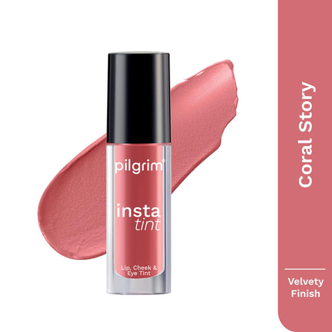 Pilgrim 3 In 1 Lip-Cheek And Eye Tint Cream With Goodness Of Spanish Squalane,-Almond Oil-Avocado Oil And Macadamia Nut Oil-Long Lasting Nourisht-Blends Easily 2.5Gm (Pink Filter-01)