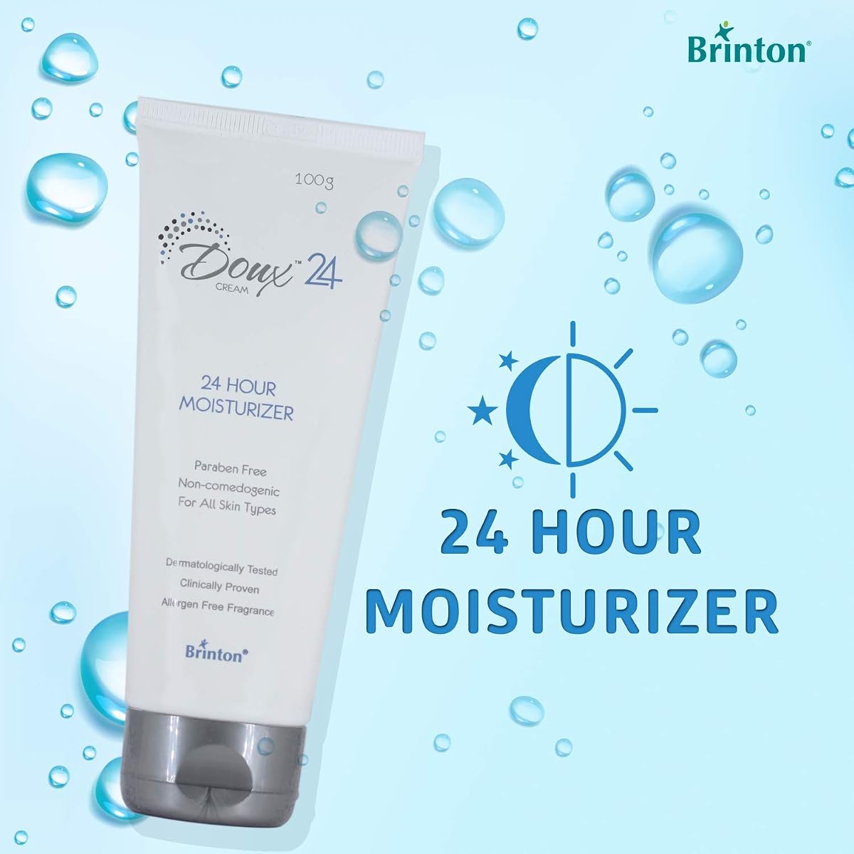 Brinton Doux 24 Hour Moisturizer Cream - Lightweight, Non-Greasy - 100g - Image 2