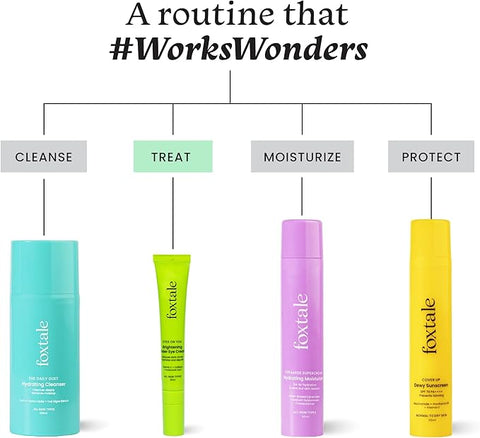 Foxtale Brightening Under Eye Cream With Vitamin C, Caffeine & Hyaluronic Acid