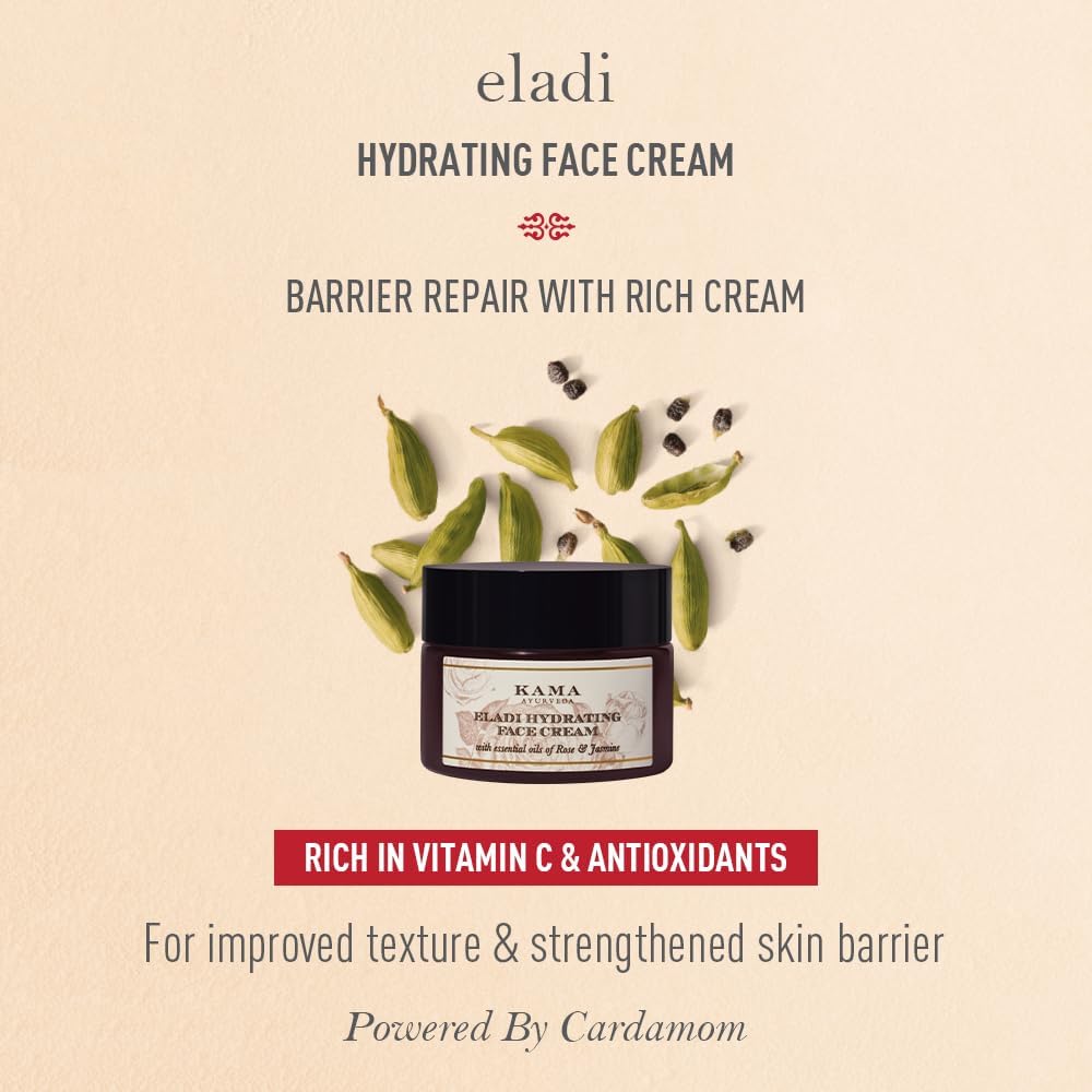 Kama Ayurveda Eladi Hydrating Face Cream with Rose & Jasmine Oils - 50g - Image 2