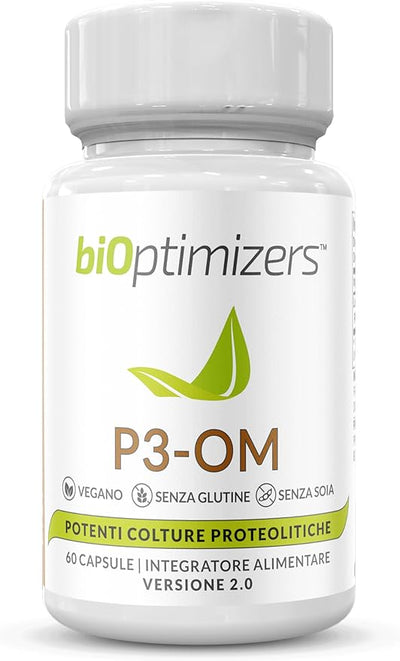 مكمل البروبيوتيك الحيوي P3-OM من BiOptimizers - تركيبة حاصلة على براءة اختراع بسلالة واحدة - 60 كبسولة
