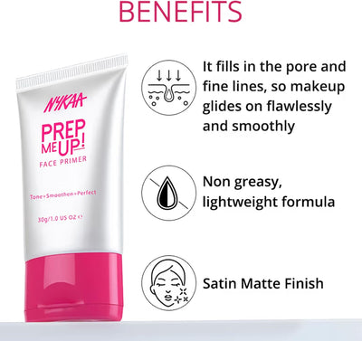 Nykaa Prep Me Up! Face Primer, Colour Cosmetics - 30ml - Image 2