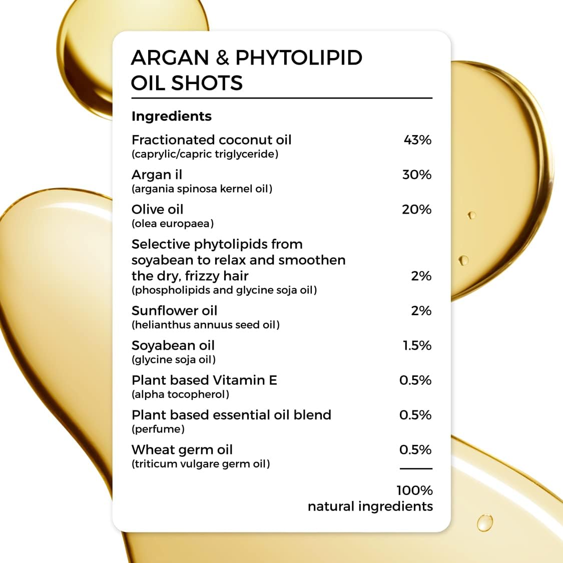 Brillaire Argan & Phytolipid Oil Shots - Natural Hair Treatment, No Chemicals, 8x6ml - Image 2