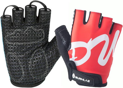 Burnlab Basic Gym Gloves with Wrist Support, Red - Size S