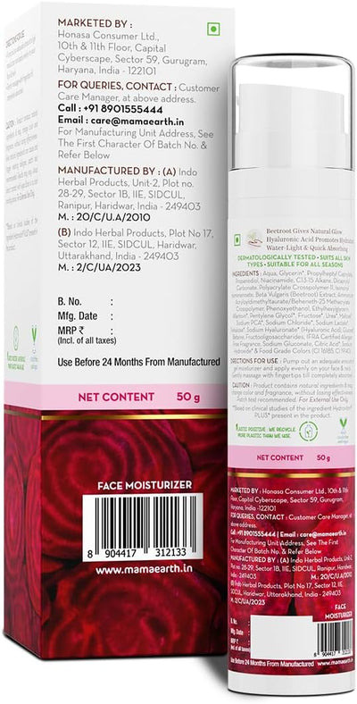 Mamaearth Beetroot Hydraful Moisturizer - Face Lotion, Oil-Free, 50 ml - Image 6