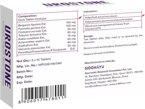 Siddhayu Urostone TABS 30'S