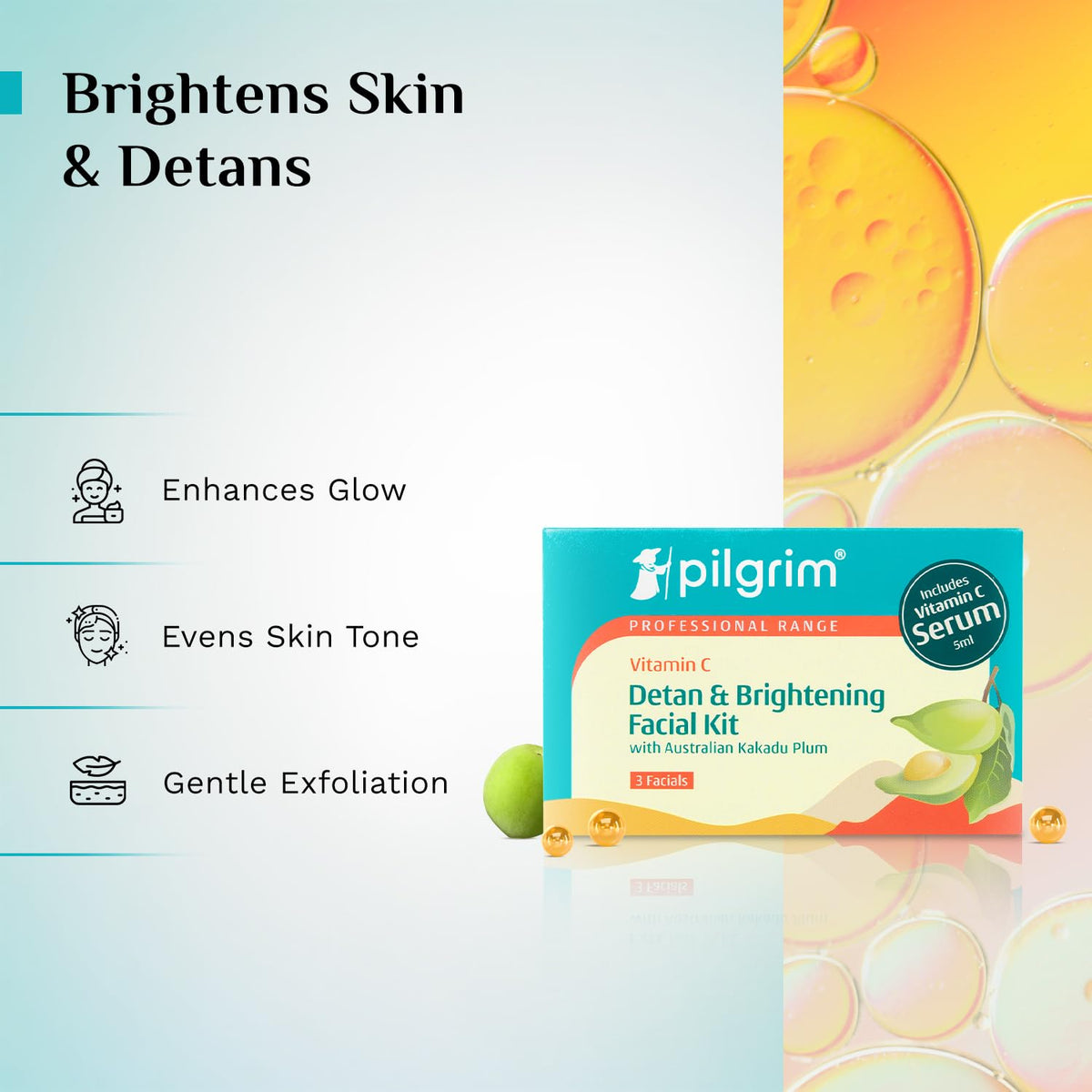 Pilgrim Vitamin C Detan & Brightening Facial Kit - 77 ML - Image 7