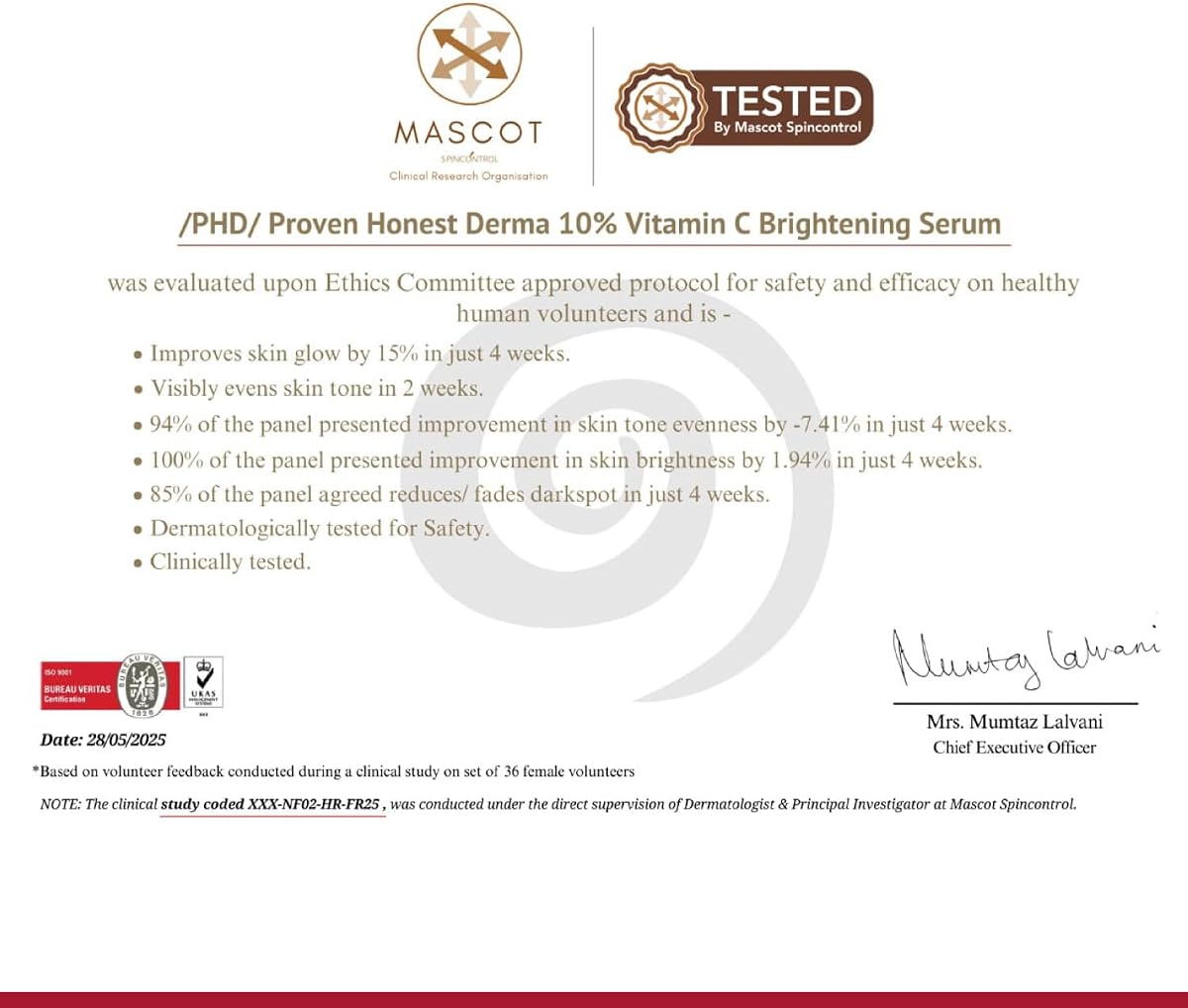 PHD 10% Vitamin C Brightening Face Serum - Antioxidant Blend, 30ml - Image 7