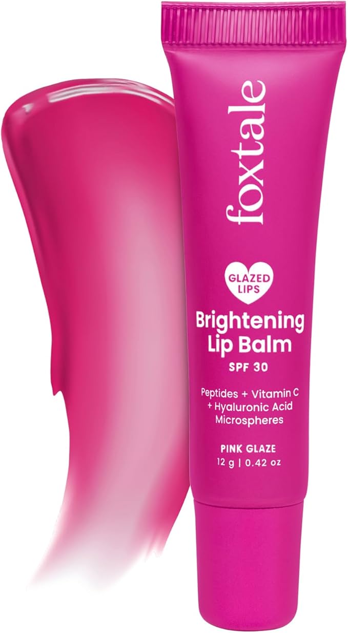 Foxtale Brightening Lip Balm with Peptides, Vitamin C & Hyaluronic Acid - Bubblegum Pink Glaze