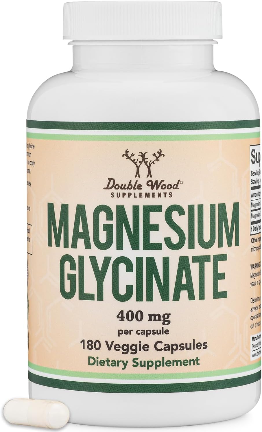 Doublewood Vitamins & Minerals Magnesium Glycinate Capsules, 180 Count