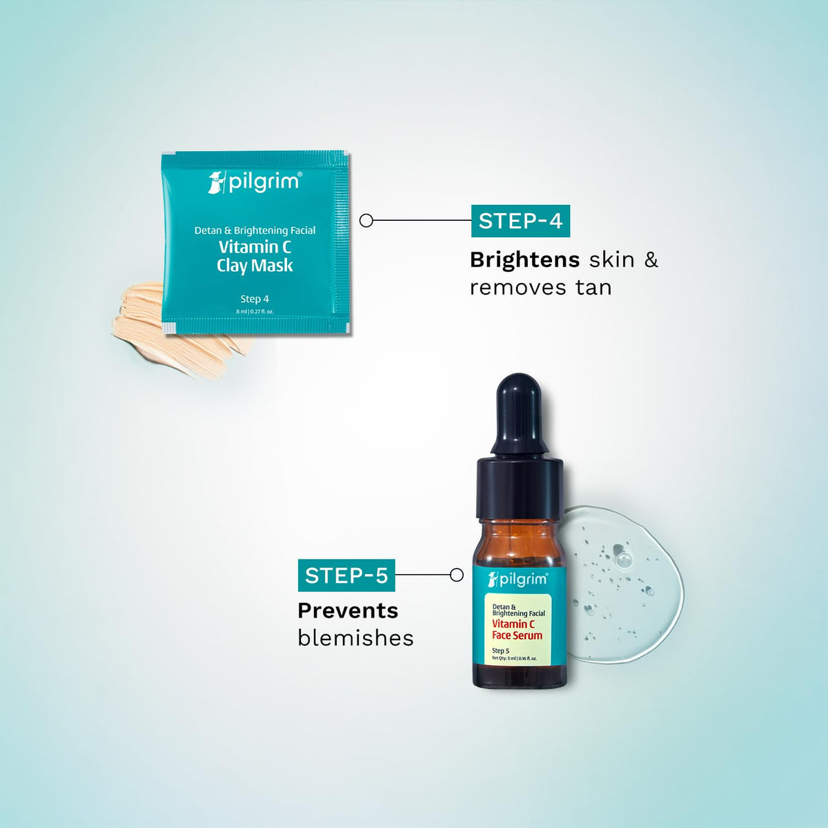 Pilgrim Vitamin C Detan & Brightening Facial Kit - 77 ML - Image 6
