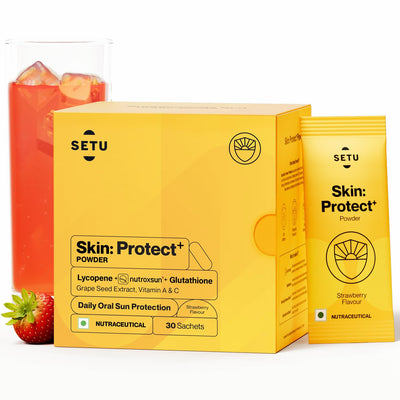 SETU Skin Protect Powder - Strawberry Flavour, 30 Sachets, Beauty Supplement