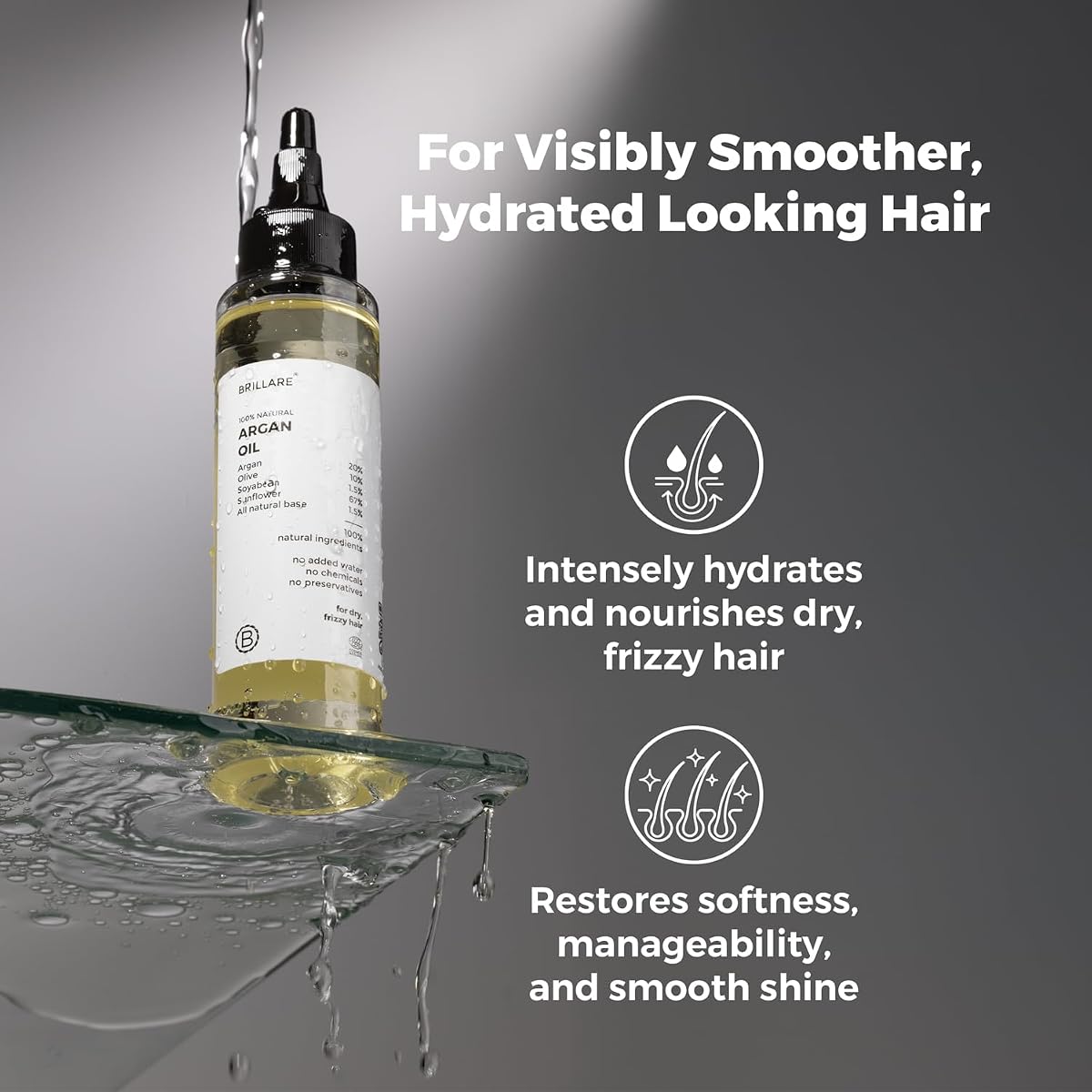 Brillaire Argan Oil for Hair - 20% Argan, 10% Olive, 100ml - Image 6