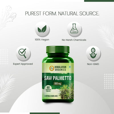 Himalayan Organics Saw Palmetto Tablets - Herbal & Ayurvedic, 800mg, 60 Tablets - Image 5