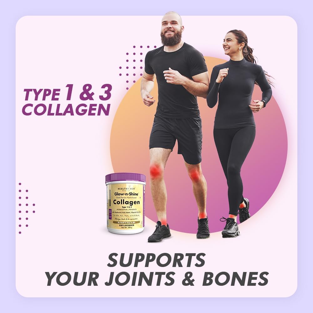 HealthyHey Collagen Gold Series Powder with Hyaluronic Acid, Biotin & Vitamin C - 200g - Image 6