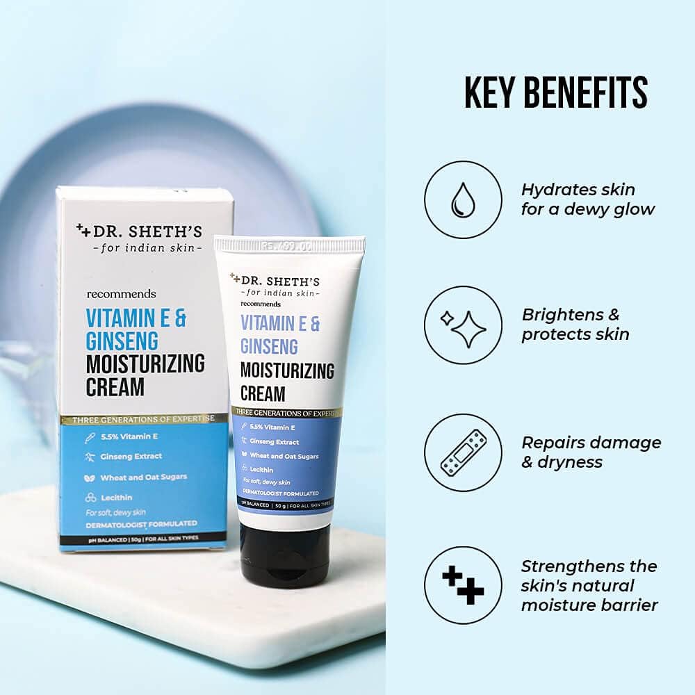 Dr. Sheth's Vitamin E and Ginseng Moisturizing Cream - 50 gm - Image 2