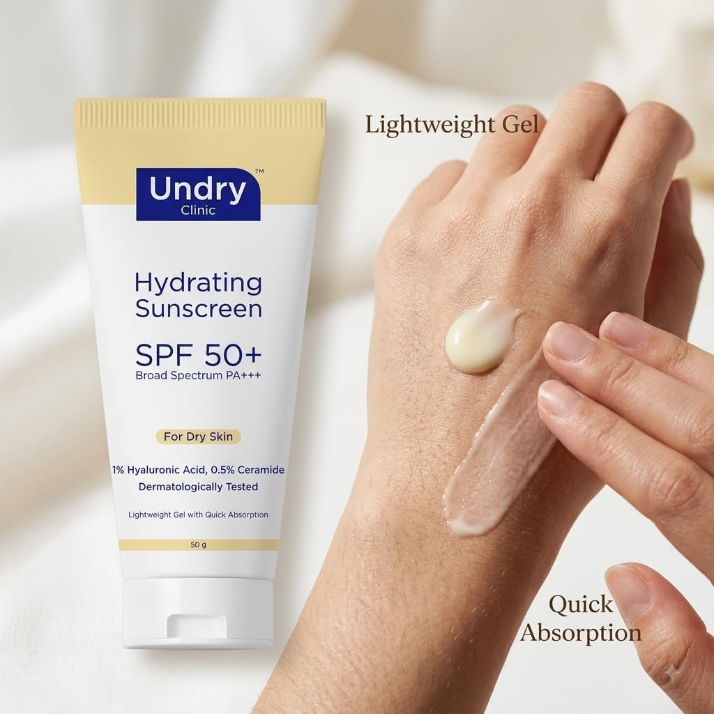 Undry Hydrating Gel Sunscreen SPF 50+ with Hyaluronic Acid & Ceramide - 50g - Image 8