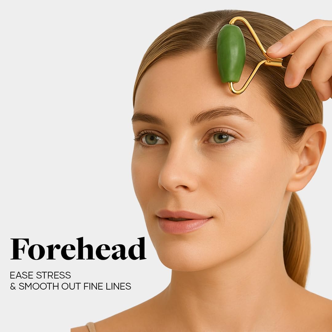 GHC Saturn Jade Roller & Gua Sha Tool - Natural Himalayan Stone, 105g - Image 8