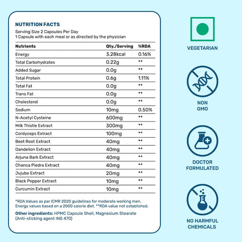 What'S Up Wellness Lung & Liver Detox Supplement Capsules 30