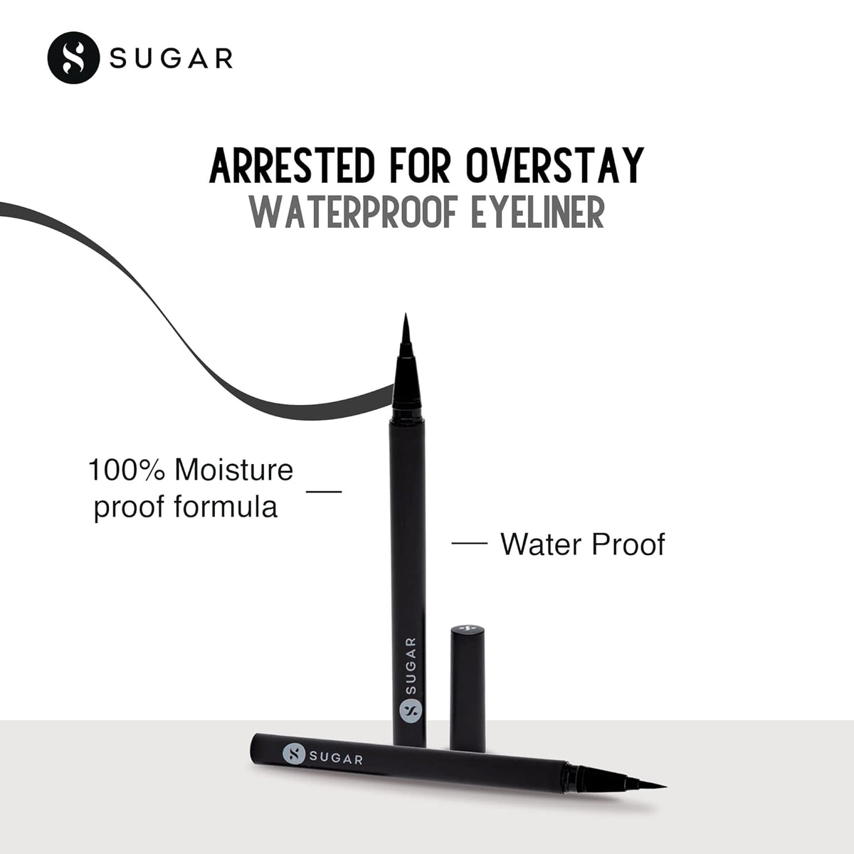 Sugar Cosmetics Waterproof Eyeliner - 01 I'll Be Black, 1.2g - Image 3