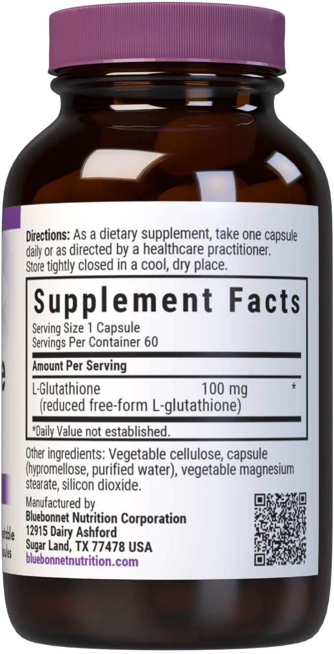 BlueBonnet L-Glutathione 100 Mg Vegetable Capsules - Beauty Supplement - Image 3