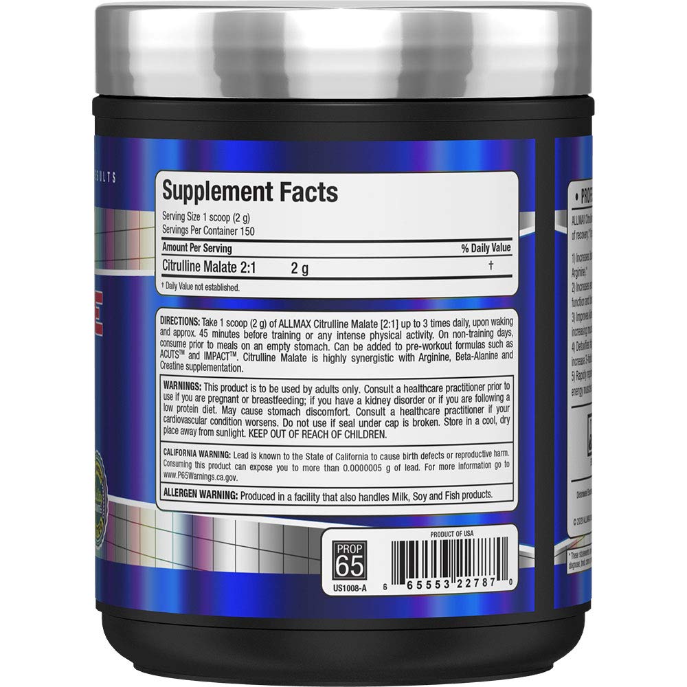 Allmax Essentials Citrulline Malate 2:1, Sports Nutrition Powder, 300g - Image 3