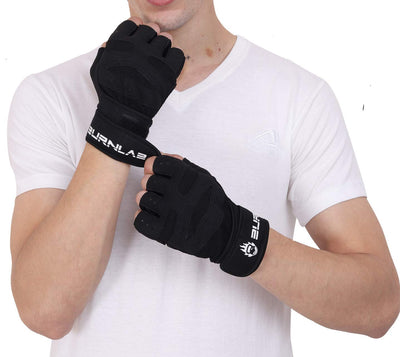 Burnlab Red XL Gym Gloves with Wrist Support