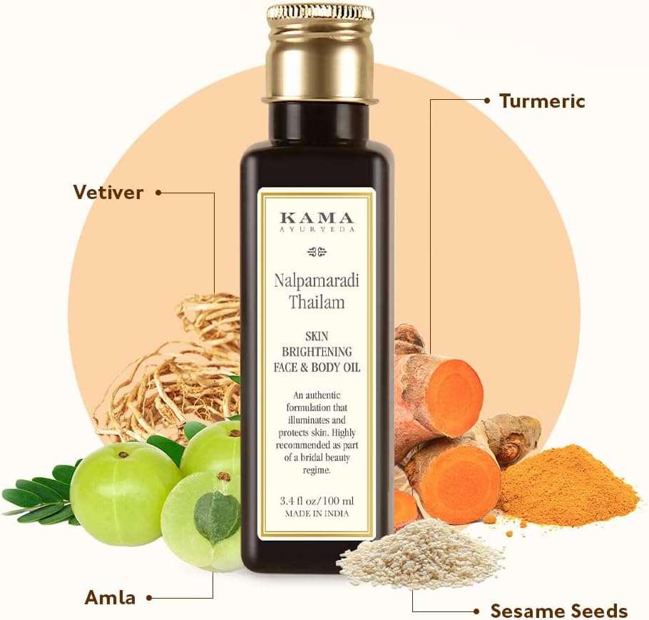 Kama Ayurveda Nalpamaradi Thailam - Herbal Skin Brightening Oil, 100ml - Image 4