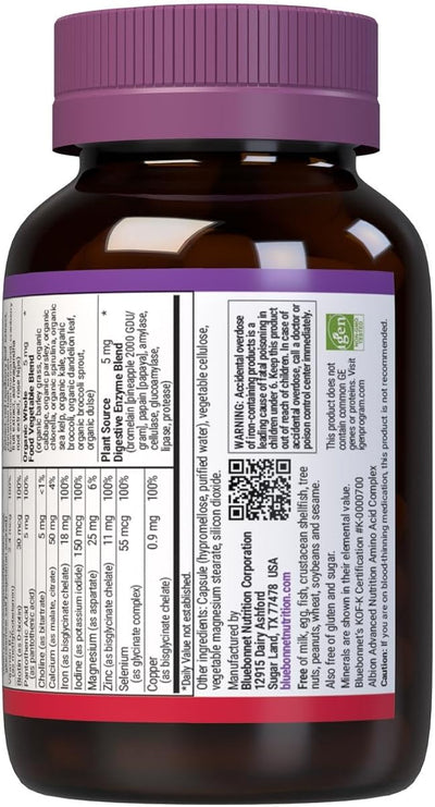 BlueBonnet Women's One Whole Food Vegetable Capsule - K2, 30 Count - Image 3