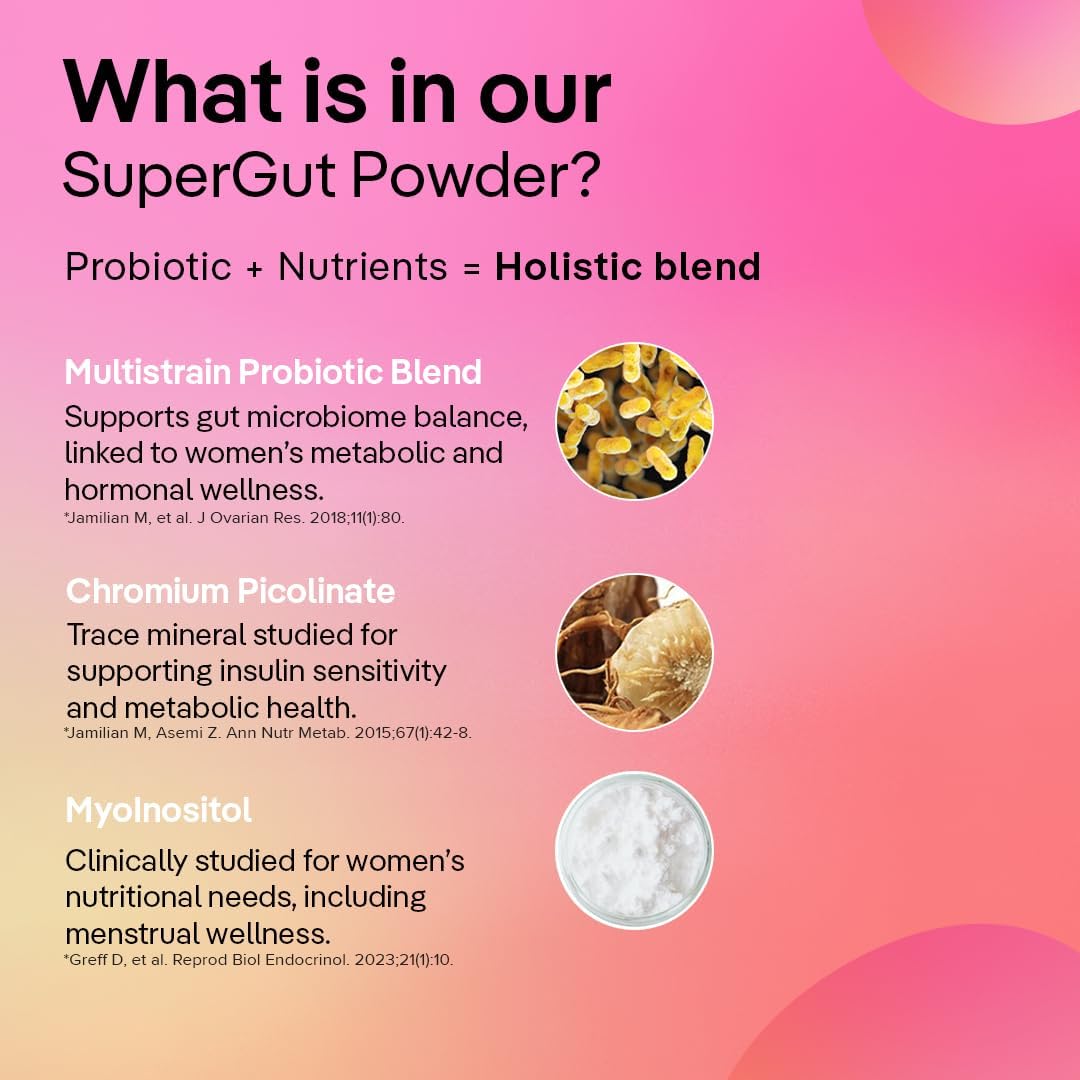 The Good Bug PCOS Balance SuperGut Powder - Pre & Probiotic Blend with Myo+D-Chiro Inositol - 15 Days Pack - Image 3