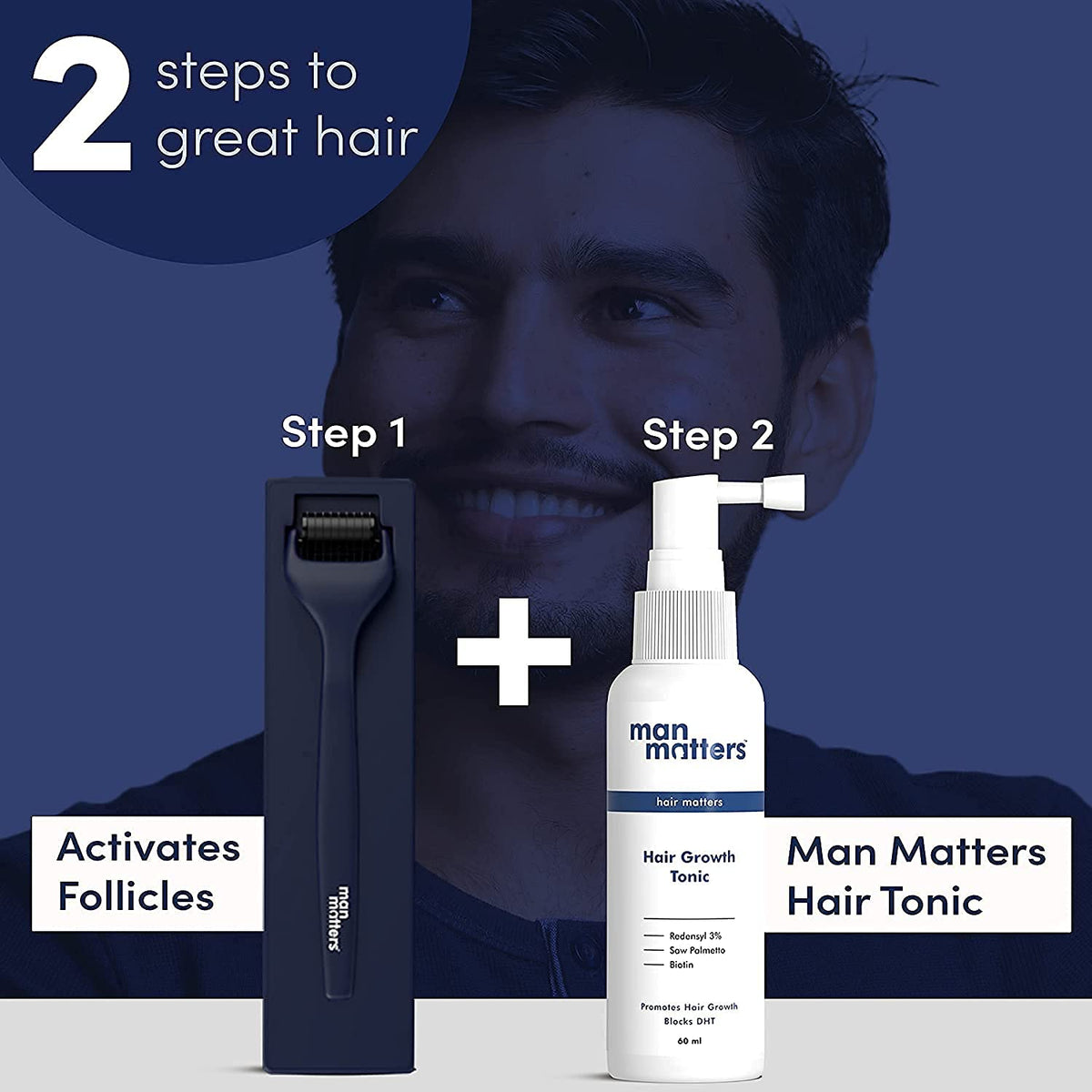 Man Matters Derma Roller with Disinfectant - 540 Micro 0.5mm Titanium Alloy Needles - Image 5