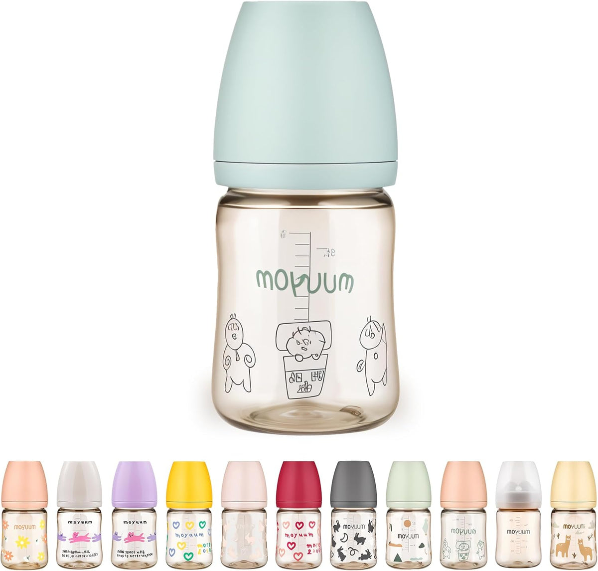 Moyuum PPSU Feeding Baby Bottle with Nipple, Anti Colic, 170ml - Mint