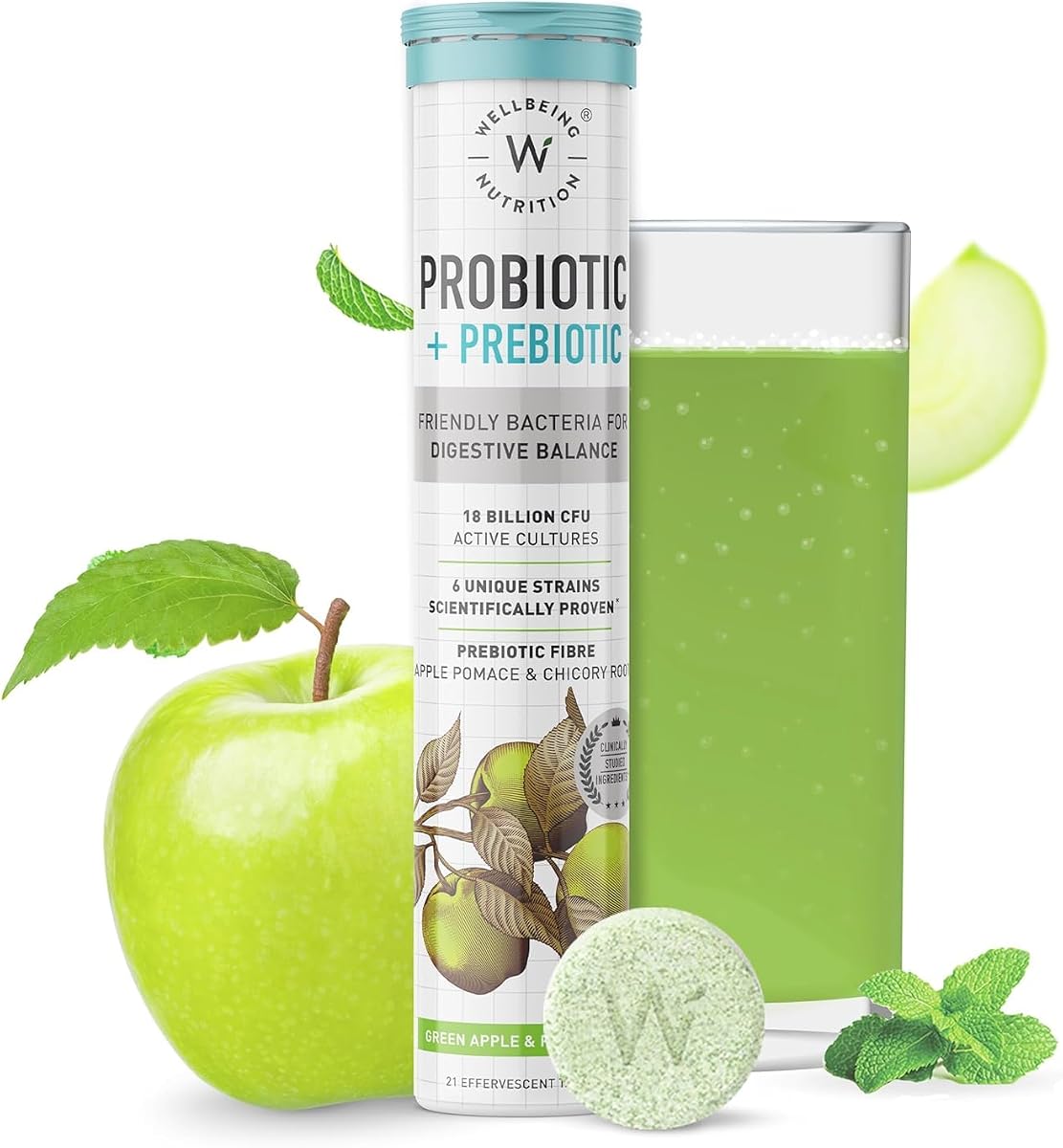 Wellbeing Nutrition Probiotic + Prebiotic Tablets - 36 Billion CFU, 21 Pack