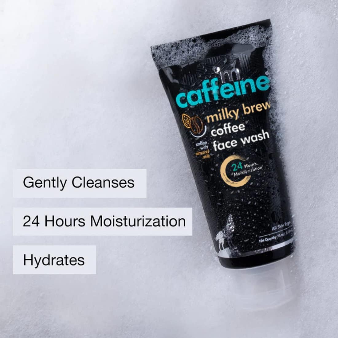 mCaffeine Milky Brew Face Wash, Facial Cleanser - 75ml - Image 3