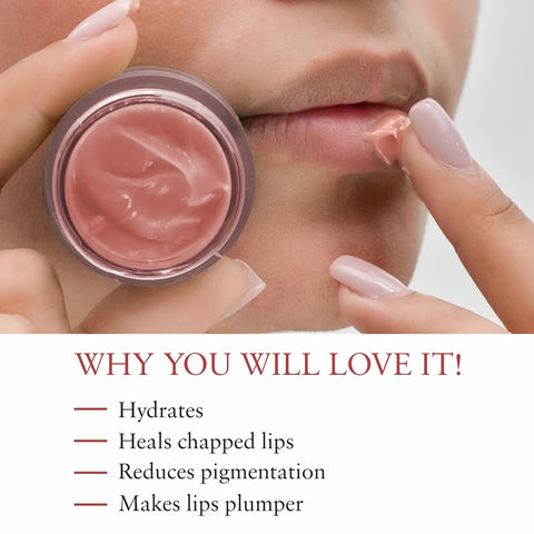 Just Herbs Ayurvedic & Vegan Rose Lip Scrub & Lip Mask Duo Pack For Chapped, Pigmented & Dark Lips, 30Gm