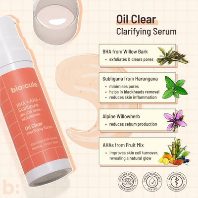 Biocule Oil Clear Clarifying Serum with BHA + AHA + Subligana - 15ml - Image 7