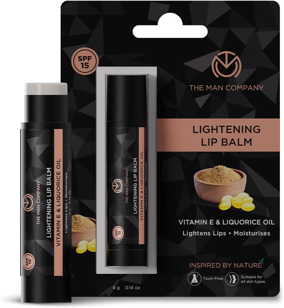 The Man Company Lightening Lip Balm with Vitamin E, Coconut & Olive Oil - 4gm