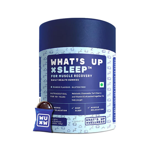 What's Up Wellness Melatonin 5 mg Sleep Gummies | Tart Cherry and Chamomile Extracts | 30 Gummies