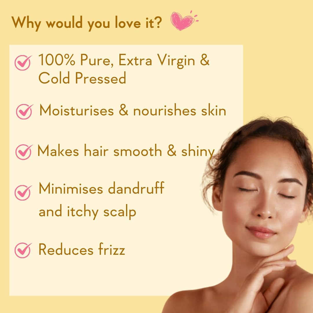 WishCare Sweet Almond Oil - Pure Cold Pressed for Hair & Skin - 200ml - Image 3