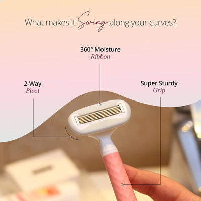 Carmesi Body Razor Swing with Moisture Ribbon and Vitamin E - Pink - Image 4