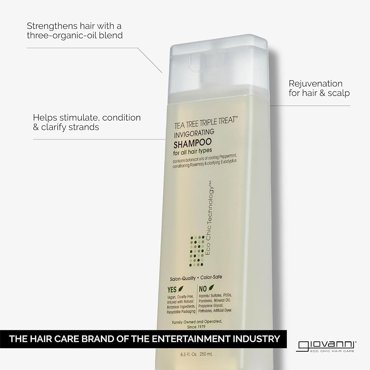Giovanni Tea Tree Triple Treat Invigorating Shampoo - 60ml - Image 2