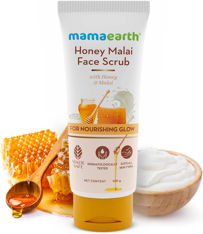 Mamaearth Honey Malai Face Scrub - Honey & Malai, 100g - Image 2