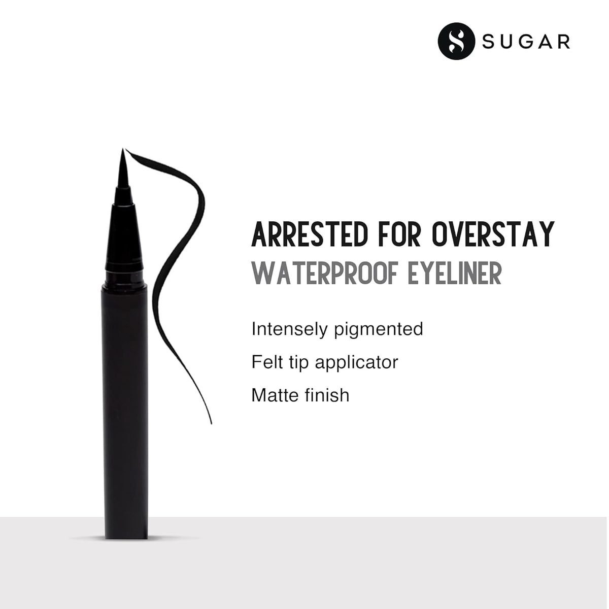 Sugar Cosmetics Waterproof Eyeliner - 01 I'll Be Black, 1.2g - Image 4