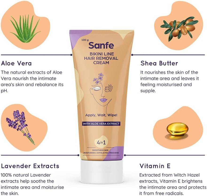 Sanfe Hair Removal Gel with Aloe Vera & Coconut Extracts - 100ml - Image 3